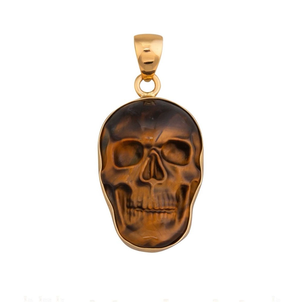 Alchemia Tiger’s Eye Skull Pendant